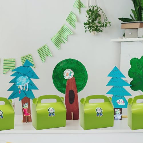 Oletx 30-Pack Green Party Favor Treat Boxes, Goodie Gable Paper Gift Boxes with Handles. Perfect for Gardening/Green Thumbs Party Decoration Supplies and St Patricks Day Gift Giving - Image 2