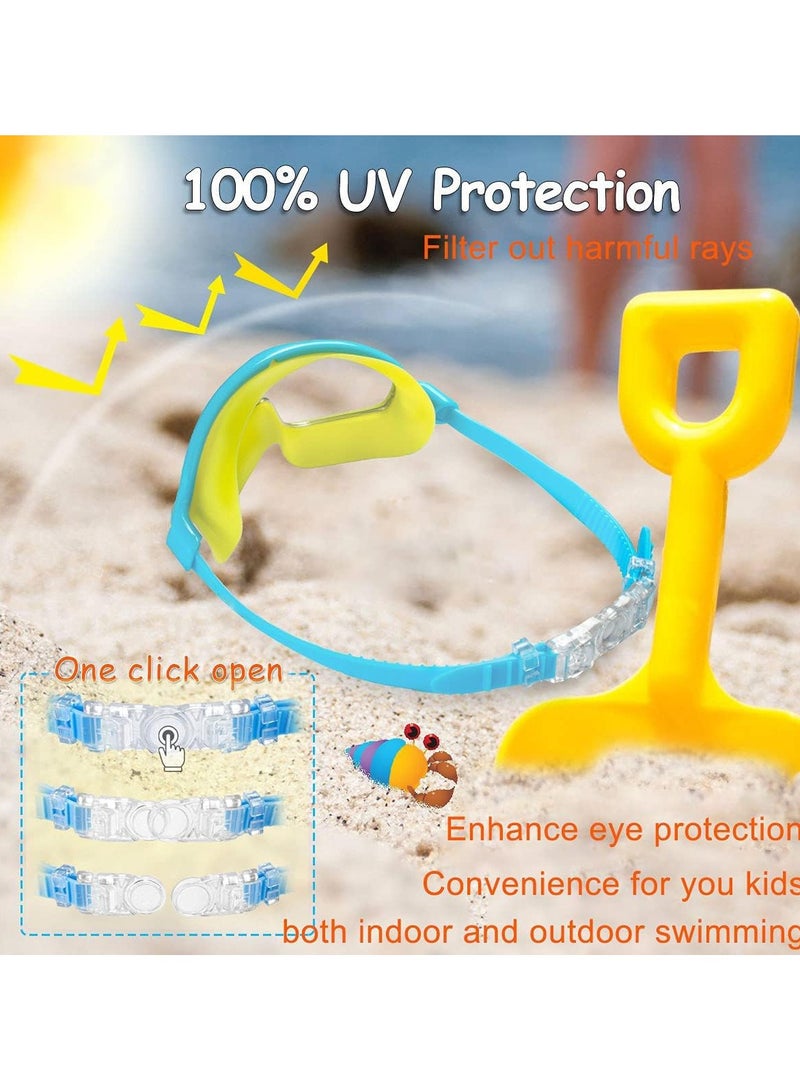 ATRJSZ Kids Swim Goggles 2 Pack Anti-Fog Anti-UV Wide View Swimming Goggles Pool Goggles for Kids 3-15 - Image 4