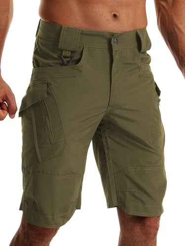 AUTIWITUA Mens Hiking Shorts Waterproof Tactical Cargo Short Pants Quick Dry Work Shorts with Multi PocketsNo Belt - Image 3