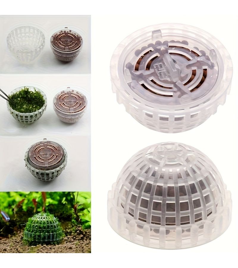 6 Pcs Freshwater Aquarium Moss Ball Holder With Filter Stone For Shrimp Tank Live Plant Shaping - Image 3