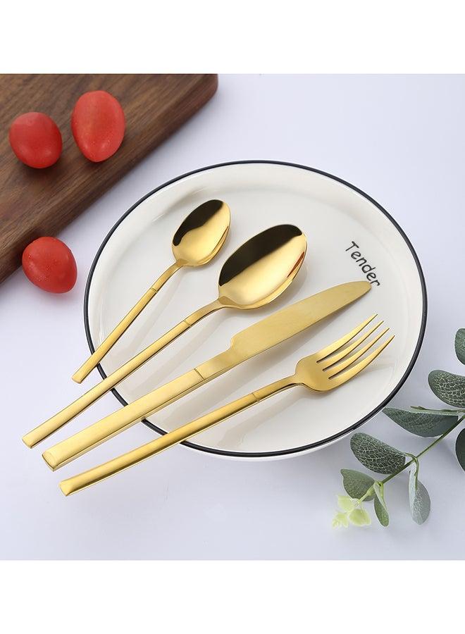 4-Piece Premium Cutlery Set Gold - Image 3