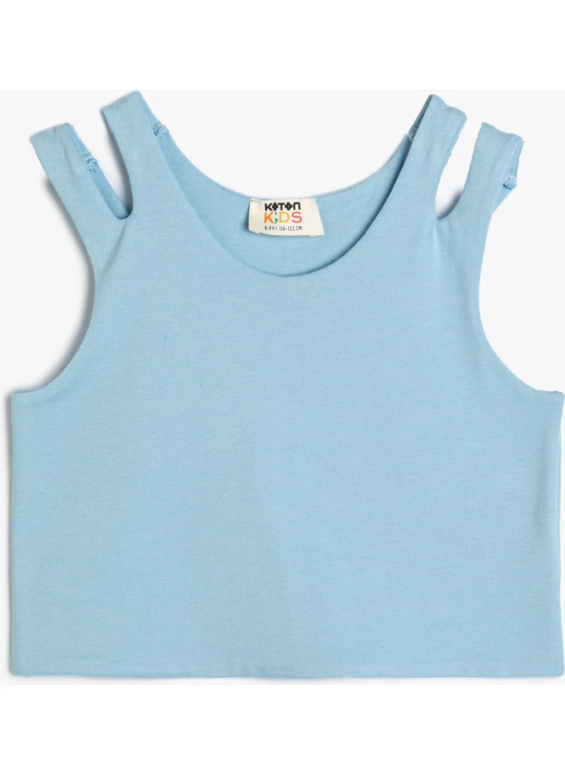 كوتون Crop Undershirt Double Strap Cotton