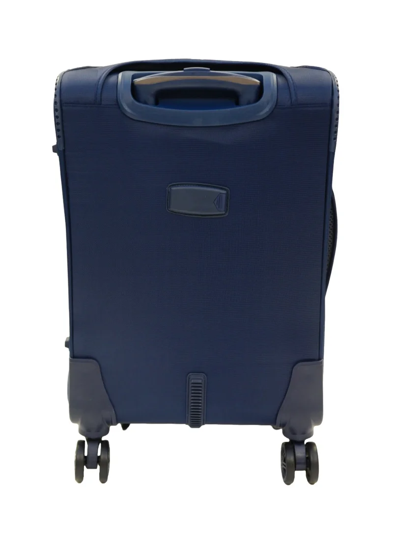 جيوردانو GIORDANO Jodo Series Carry-on Small Cabin Suitcase Navy Blue, Soft Nylon Lightweight Durable Expandable 4 Wheels Luggage Trolley Bag 20" With Secure TSA Combination Lock.