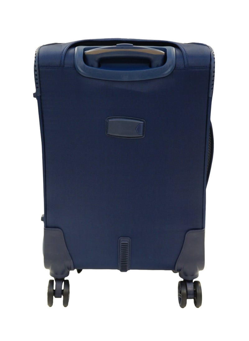 GIORDANO - GIORDANO Jodo Series Carry-on Small Cabin Suitcase Navy Blue, Soft Nylon Lightweight Durable Expandable 4 Wheels Luggage Trolley Bag 20" With Secure TSA Combination Lock. - Image 1