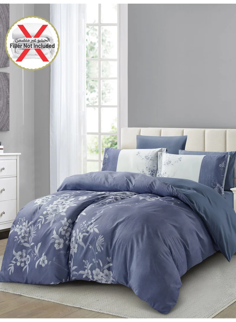 Donetella Digital Print Duvet cover Set, King Size 220x240 cm - 6-Pcs Bed Set, ,Emirate Collection, Microfiber - 1 Duvet Cover, 1 Fitted Sheet, 2 Pillow Shams, 2 Pillowcases (Filler Not Include)