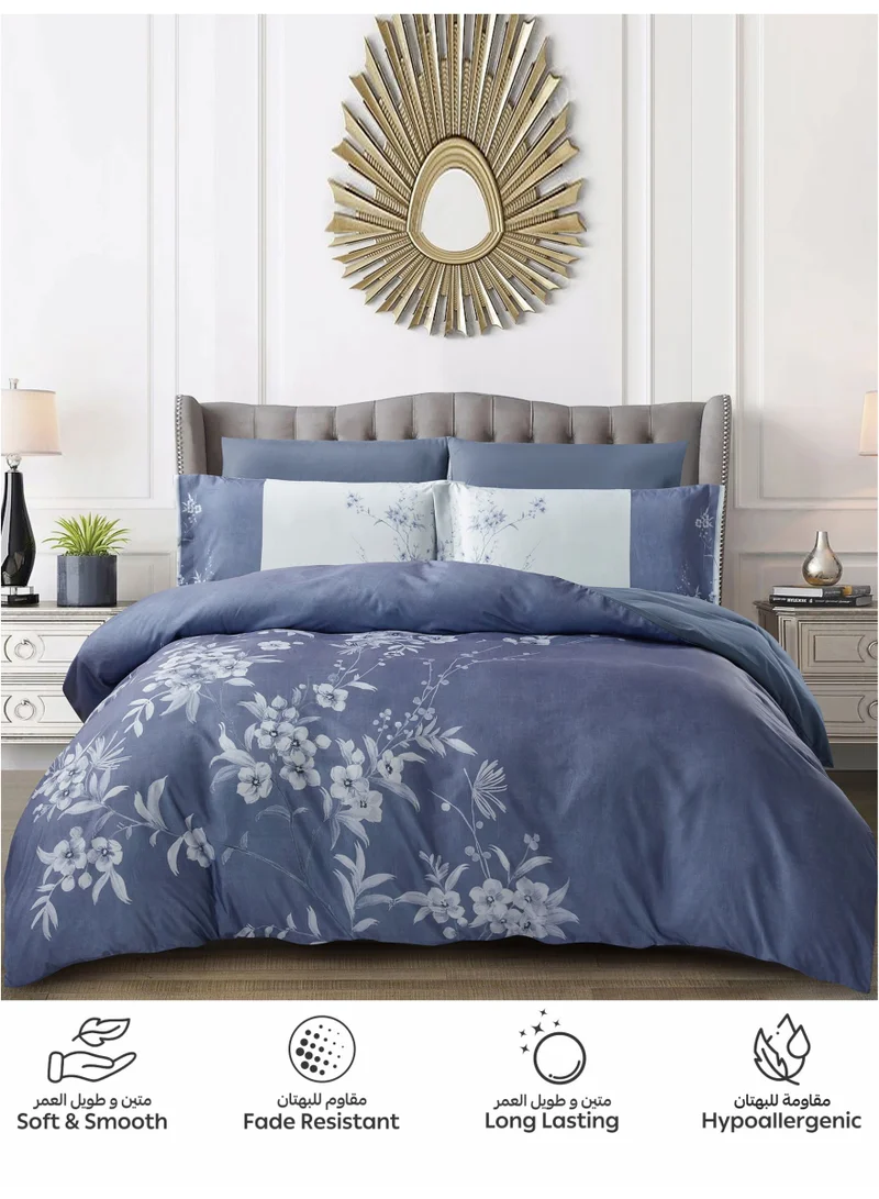 دوناتيلا طقم غطاء لحاف مشجر 6 قطع مقاس مزدوج يناسب سرير 200×200 سم مايكروفايبر ناعم , تصميم راقي و انيق , يناسب جميع الفصول (لا يشمل حشوة اللحاف)
