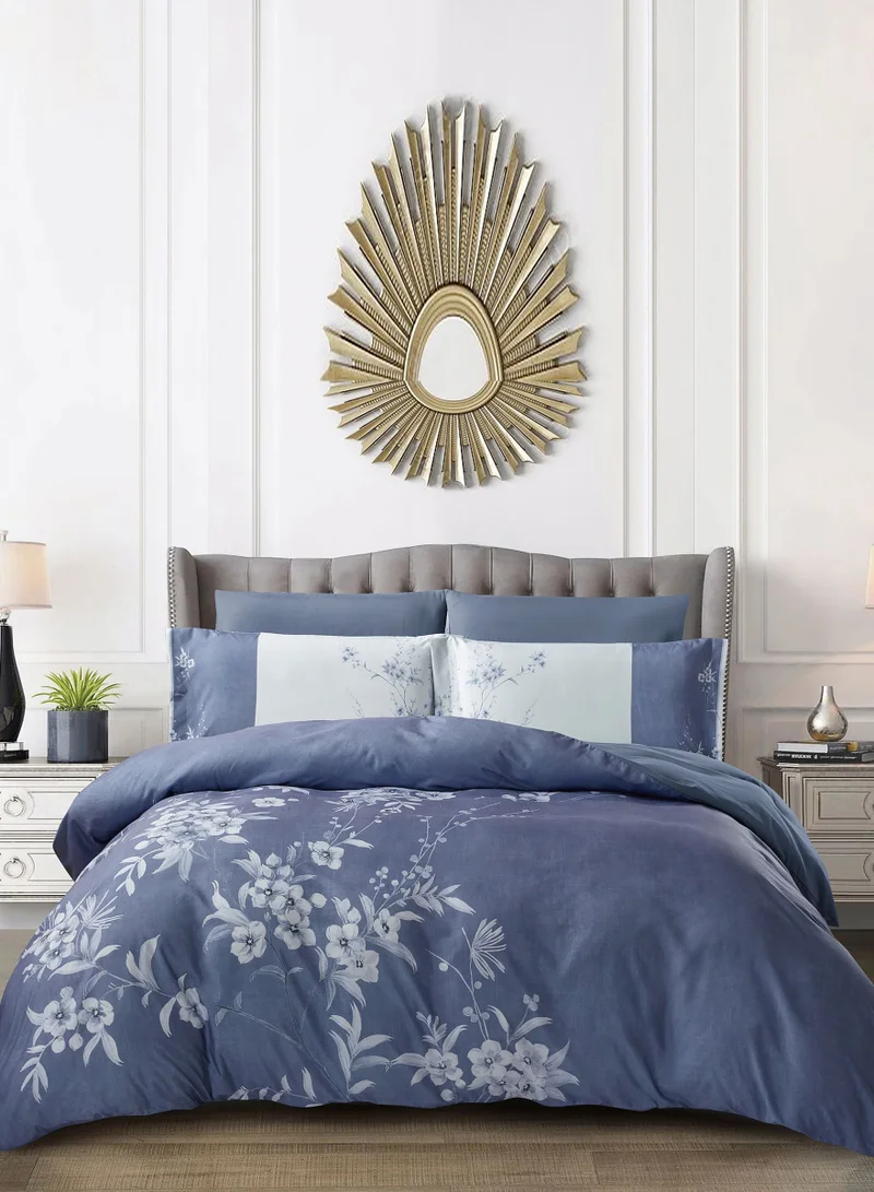 Donetella Digital Print Duvet cover Set, King Size 220x240 cm - 6-Pcs Bed Set, ,Emirate Collection, Microfiber - 1 Duvet Cover, 1 Fitted Sheet, 2 Pillow Shams, 2 Pillowcases (Filler Not Include)