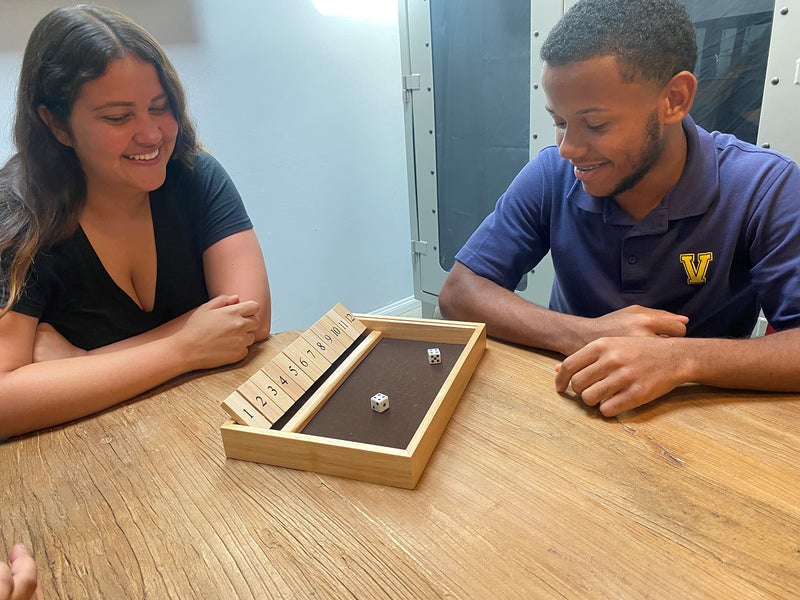 WE Games Deluxe Wood 12 Numbers Shut The Box Game - Image 2