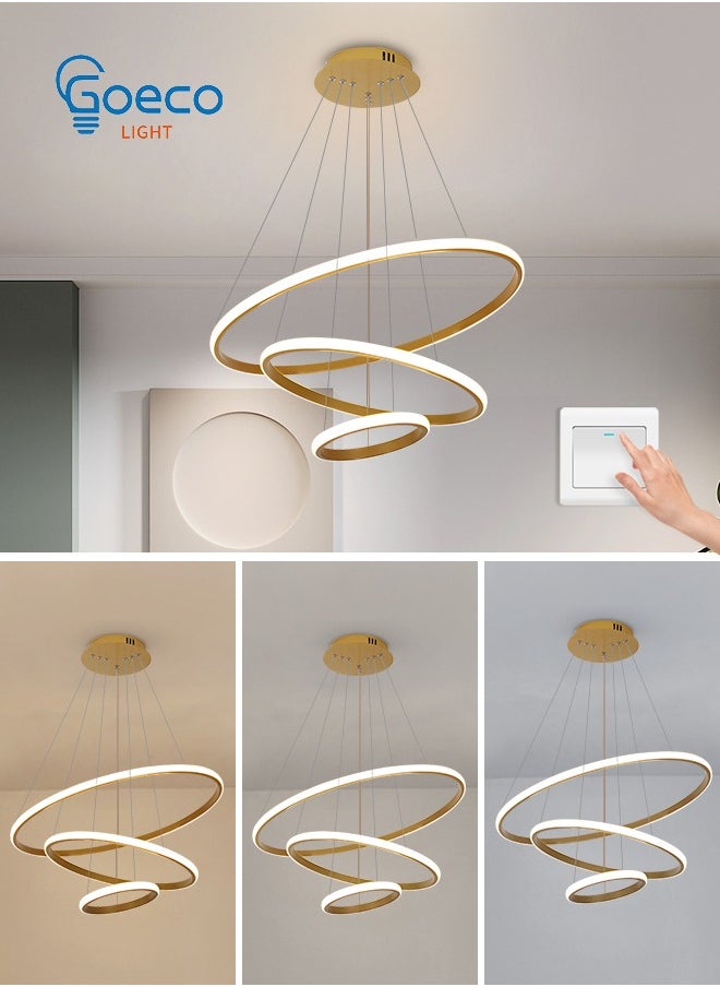 Modern Chandelier LED Lamp Circle Ceiling Hanging Dimmable Chandelier 