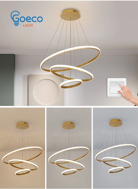 Modern Chandelier LED Lamp Circle Ceiling Hanging Dimmable Chandelier