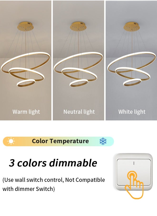 Goeco - Modern Chandelier LED Lamp Circle Ceiling Hanging Dimmable Chandelier - Image 1