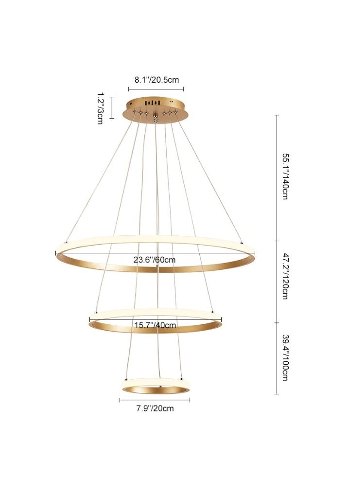 Goeco - Modern Chandelier LED Lamp Circle Ceiling Hanging Dimmable Chandelier - Image 1