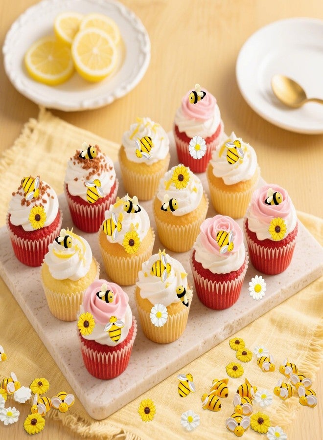 سيمبل بوليمر مجموعة تزيين الكيك على شكل خلية نحل من سيمبل بوليمر، 75 قطعة، لتزيين الكيك على شكل مرطبان عسل، مثالية لحفلات أعياد الميلاد والذكرى السنوية. - Image 2