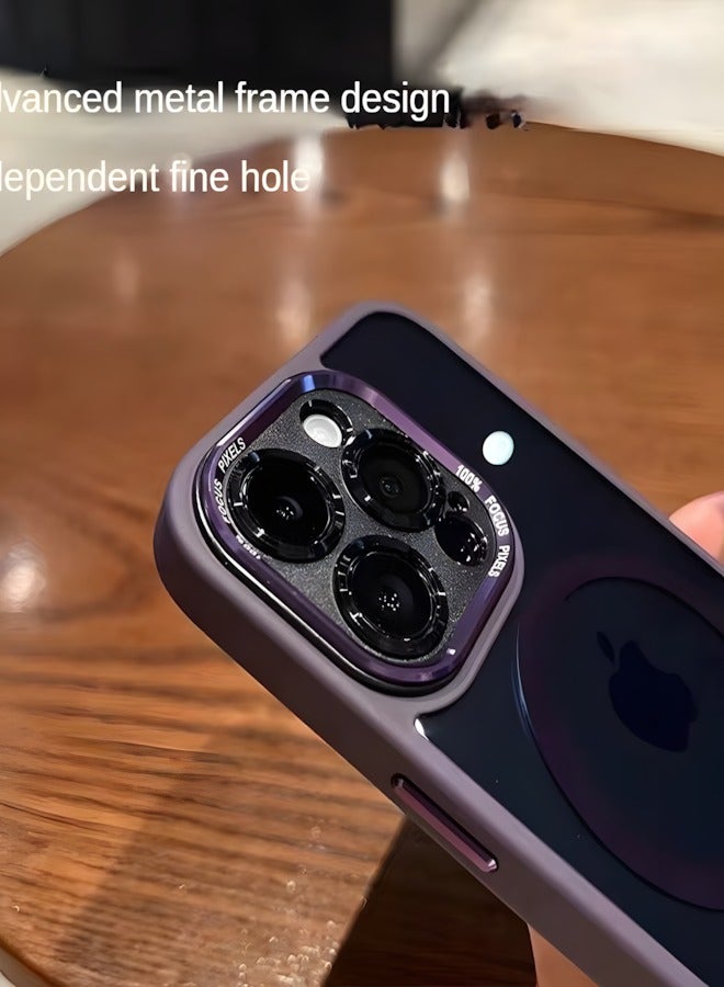 Premium Shockproof MagSafe Case for iPhone 16 Pro with Metal Camera Frame Lens Protector – Stylish Matte Magnetic Mobile Cover for Men, Women & Youth – Anti-Fingerprint, Camera Protection, Drop Resistant (Purple) - Image 3