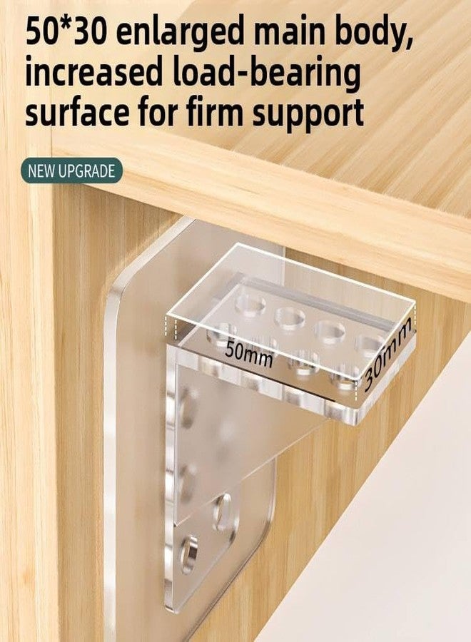 RR DESIGN Heavy Duty Folding Wall Bracket for Shelf/Table, Heavy Punch-Free Plastic Brackets for Cabinet and Closet Shelves, Self-Adhesive Clips for Kitchen, Furniture and Bookshelves (8) - Image 2