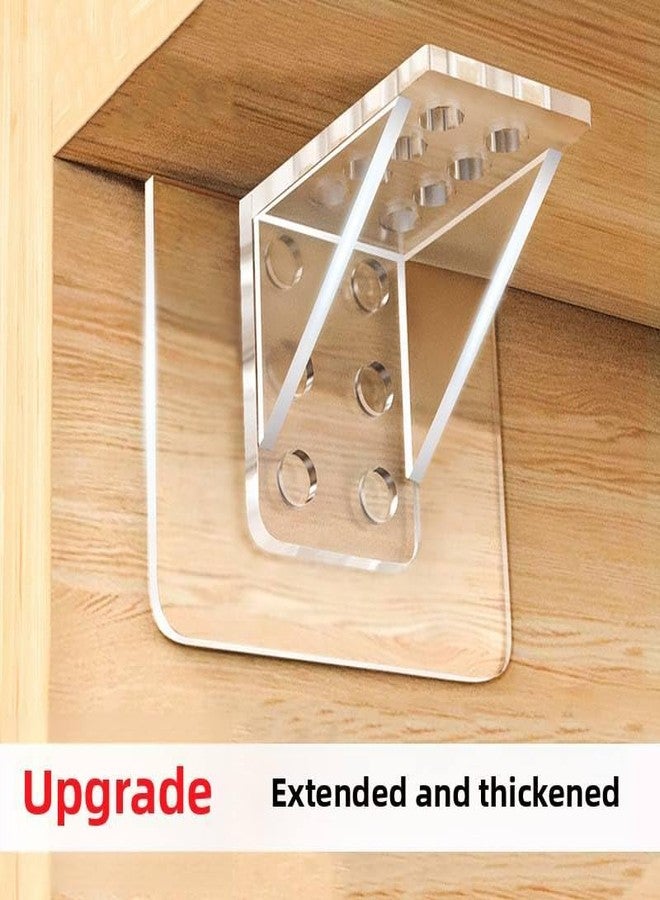 RR DESIGN Heavy Duty Folding Wall Bracket for Shelf/Table, Heavy Punch-Free Plastic Brackets for Cabinet and Closet Shelves, Self-Adhesive Clips for Kitchen, Furniture and Bookshelves (8) - Image 3