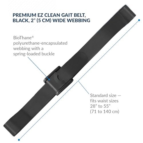 Posey 6546 Premium EZ Clean Gait Belt with Spring-Loaded Buckle – Black, 60” – Walking Belt – Qty. 1 – Home Care - Image 3
