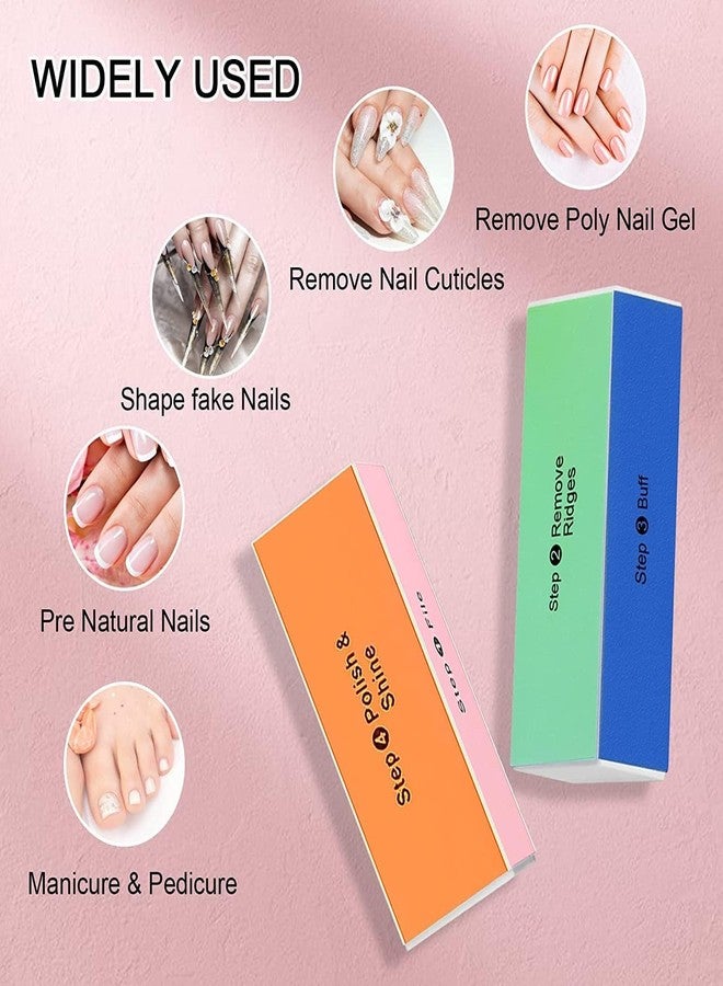 COSMO VIBES مبرد أظافر، أداة تلميع فن الأظافر بأربعة اتجاهات، تلميع من أربع خطوات - برد، إزالة، تنعيم، تلميع - مبرد أظافر صغير طبيعي، قطعتان - Image 4