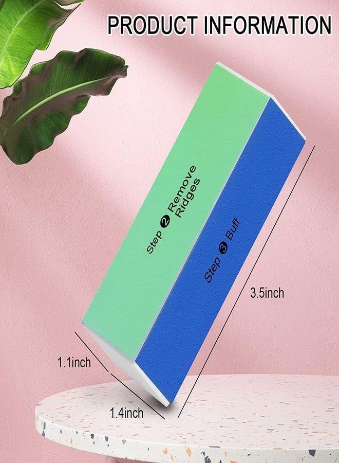 COSMO VIBES مبرد أظافر، أداة تلميع فن الأظافر بأربعة اتجاهات، تلميع من أربع خطوات - برد، إزالة، تنعيم، تلميع - مبرد أظافر صغير طبيعي، قطعتان - Image 3