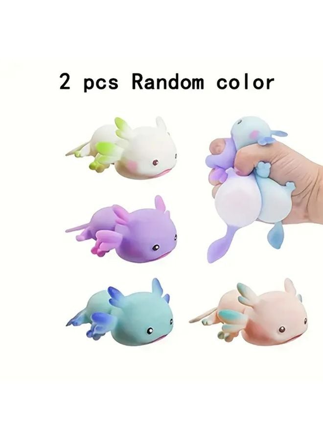 2Pcs Adorable Axolotl Squeeze Toy Slow Rebound Novelty Toy Classroom Rewards - Image 1