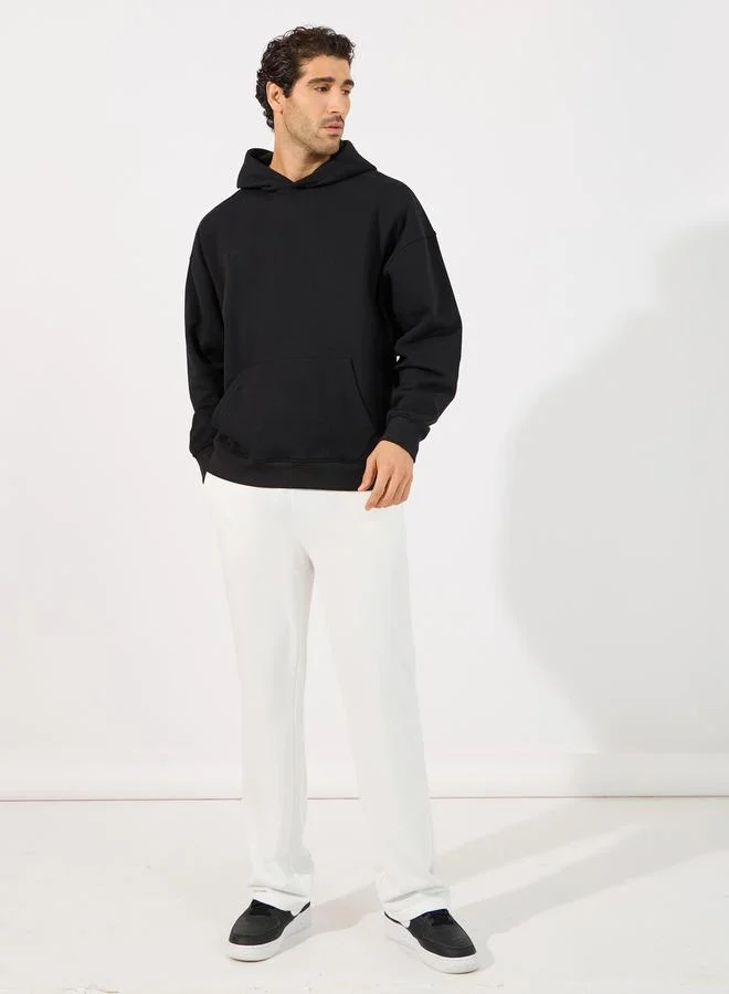 Styli Back Slogan Print Heavy Oversized Hoodie