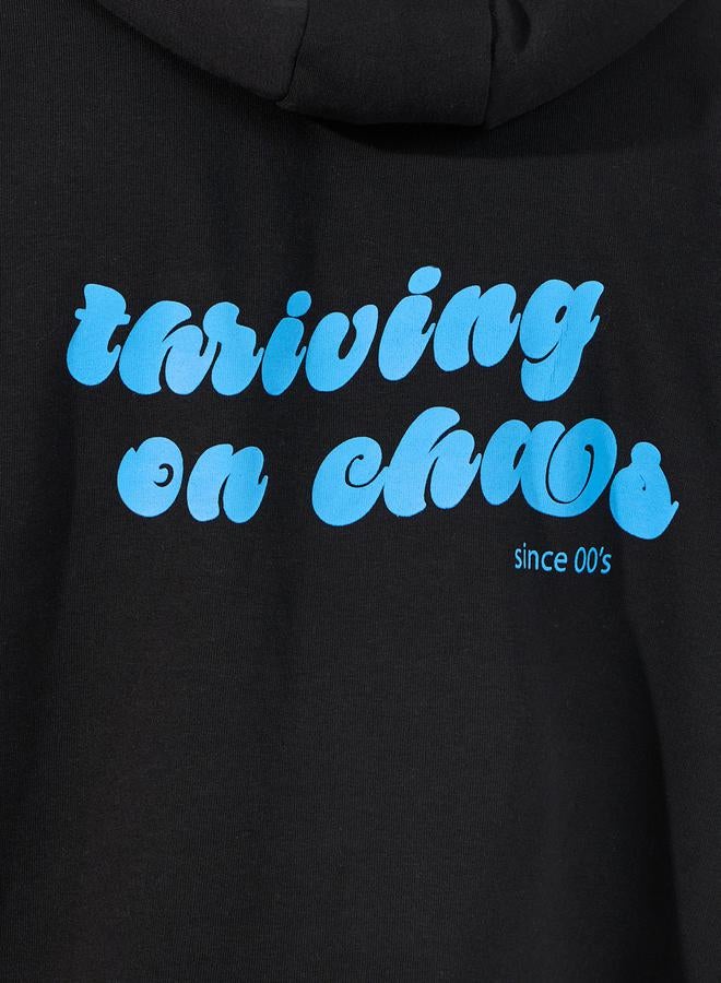 Styli Back Slogan Print Heavy Oversized Hoodie - Image 4