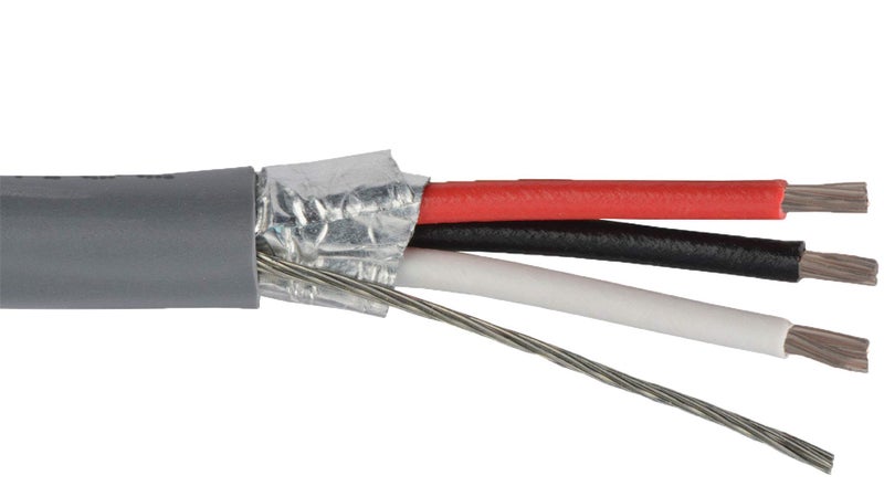 JAMECO VALUEPRO 5576-100 Multi-Conductor Cable 3 Conductor 22AWG Stranded Shielded PVC Jacket 100 Feet, Red