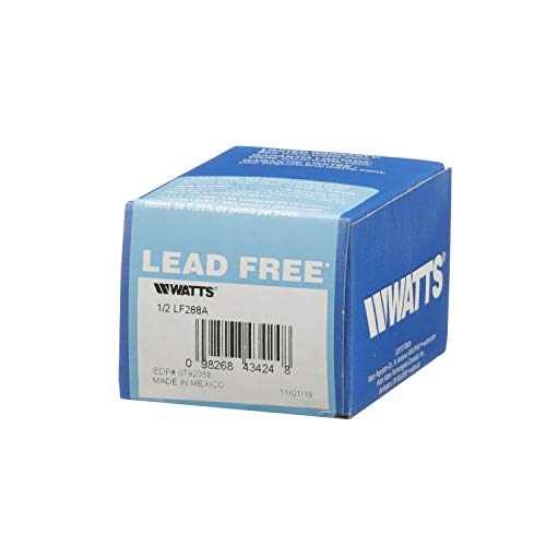 Watts LF288A 1/2" Lead-Free Brass Anti-Siphon Vacuum Breaker Backflow Preventer, Female NPT Inlet and Outlet, Silicone Disc Seat, Chrome Hood, Low-Flow Applications - Image 3