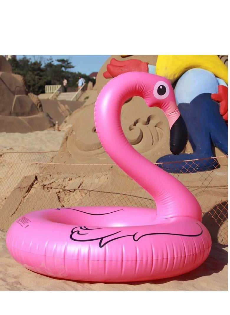 null - Pink Flamingo Float Large Size 127 by 127cm for Adults and Kids to Swim Safely, Strong Material, Light and Easy to Inflate for Summer Pool | From Generic - Image 1
