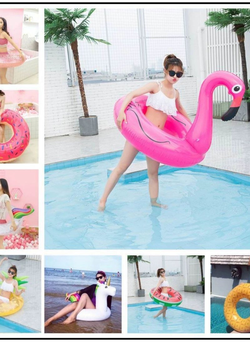 null - Pink Flamingo Float Large Size 127 by 127cm for Adults and Kids to Swim Safely, Strong Material, Light and Easy to Inflate for Summer Pool | From Generic - Image 1