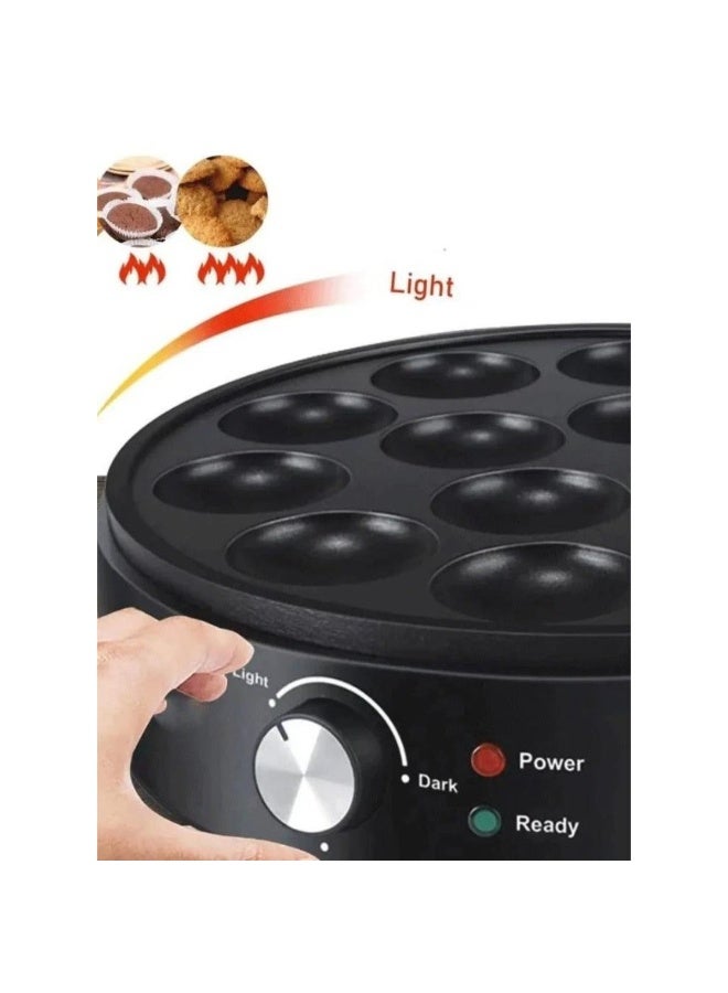Tradeo 750W Electric Mini Pancake Ball Maker | 14-Hole Non-Stick Baking Pan with Temperature Control - Image 4