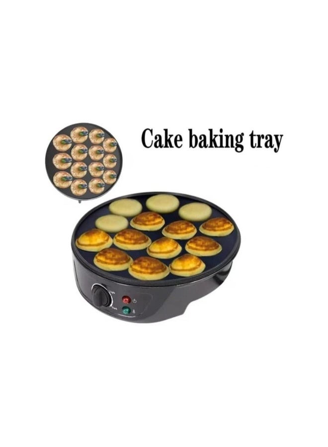 Tradeo 750W Electric Mini Pancake Ball Maker | 14-Hole Non-Stick Baking Pan with Temperature Control - Image 2