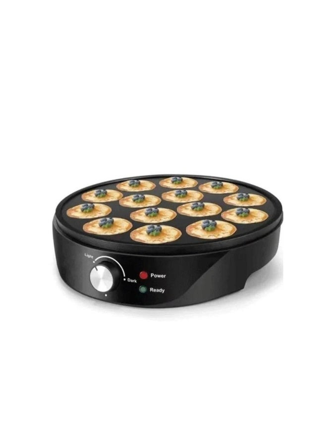 Tradeo 750W Electric Mini Pancake Ball Maker | 14-Hole Non-Stick Baking Pan with Temperature Control - Image 1