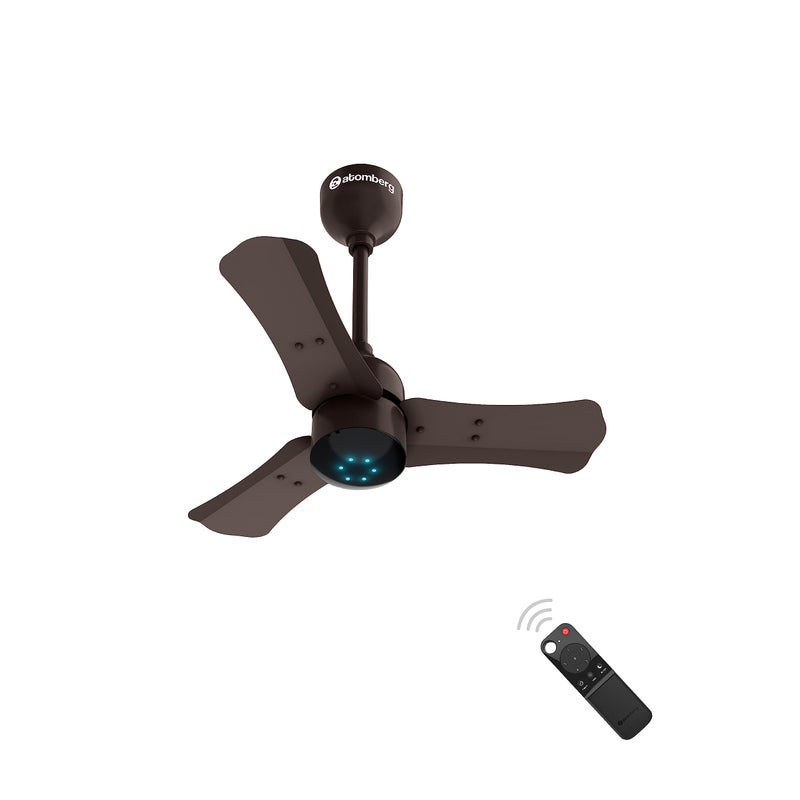 atomberg Renesa+ 600mm BLDC Ceiling Fan with Remote Control | BEE 5 star Rated Energy Efficient Ceiling Fan | High Air Delivery with LED Indicators | 3 Year Warranty (Earth Brown) - Image 2