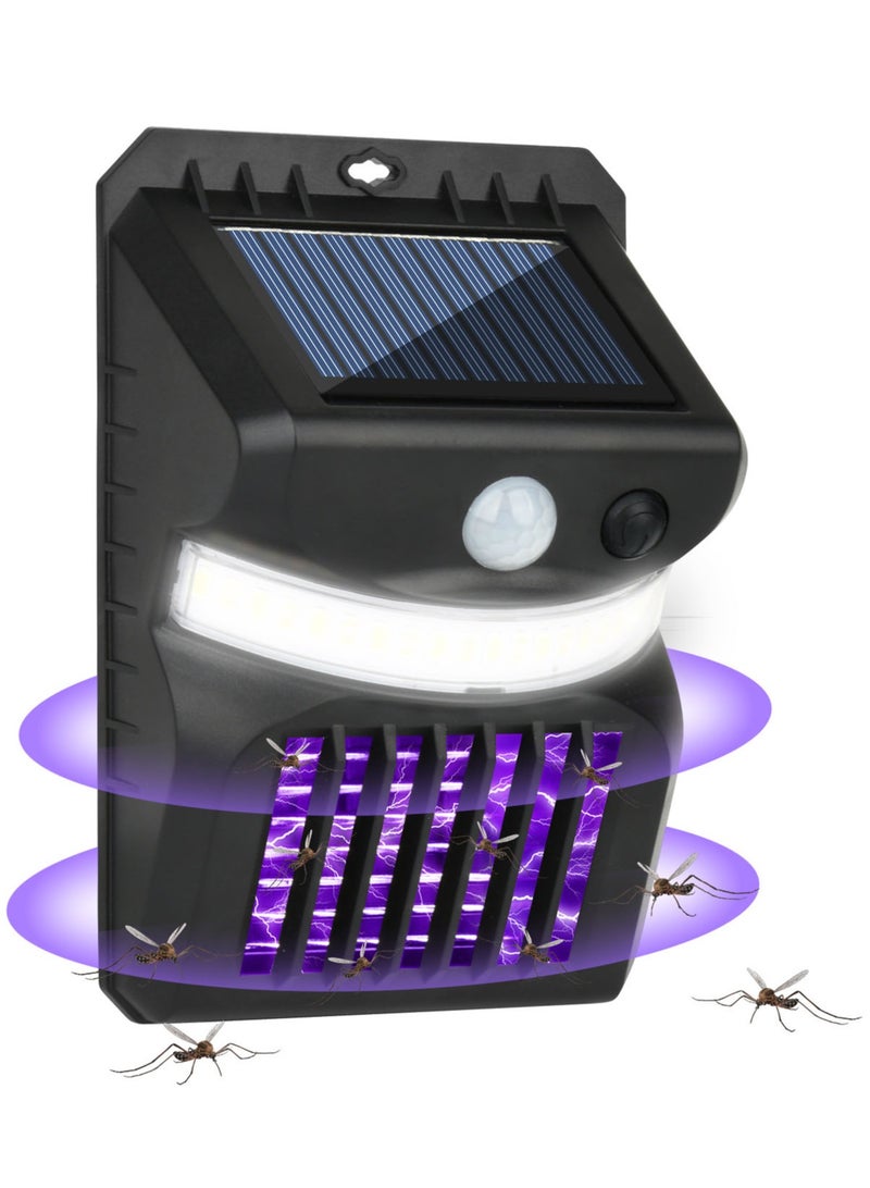 Carebao LED Solar Wall Lamp Light, Upgrade The Anti-Mosquito Function, Human Body Intelligent Sensor Outdoor Garden Wall Light - IP65 Waterproof Mosquito Killing Lamp Fly Killing Lamp - Image 1