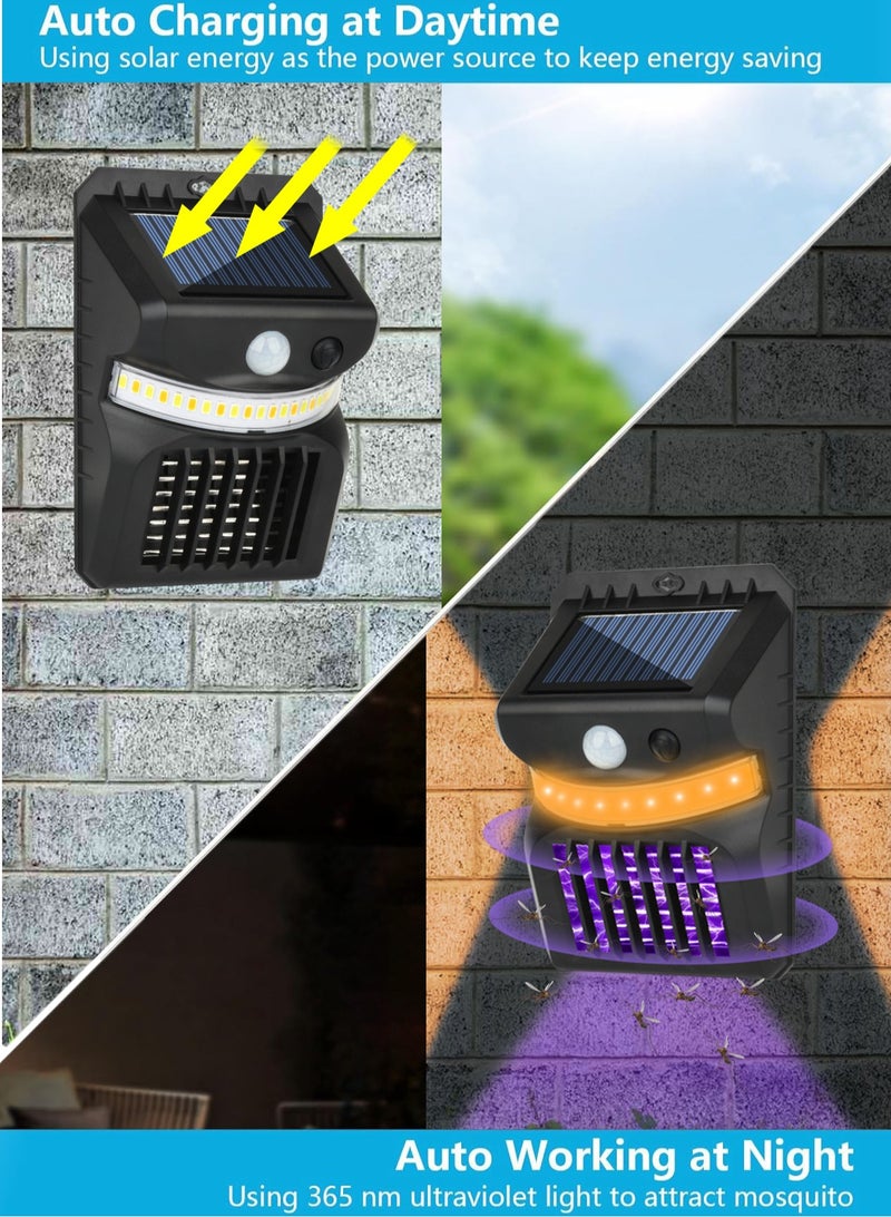 Carebao LED Solar Wall Lamp Light, Upgrade The Anti-Mosquito Function, Human Body Intelligent Sensor Outdoor Garden Wall Light - IP65 Waterproof Mosquito Killing Lamp Fly Killing Lamp - Image 2