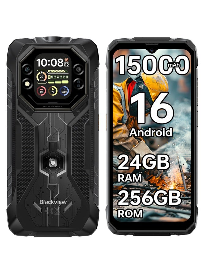Blackview ROCK 1 Rugged Dual Screen Smartphone 6.56 Inch 90Hz HD+ IPS Main Display + 2.01 Inch 60Hz Secondary Touch Screen 490g Outdoor Mobile Phone Black - Image 1