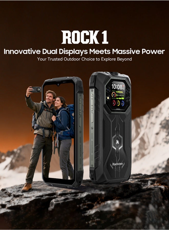 Blackview ROCK 1 Rugged Dual Screen Smartphone 6.56 Inch 90Hz HD+ IPS Main Display + 2.01 Inch 60Hz Secondary Touch Screen 490g Outdoor Mobile Phone Black - Image 2