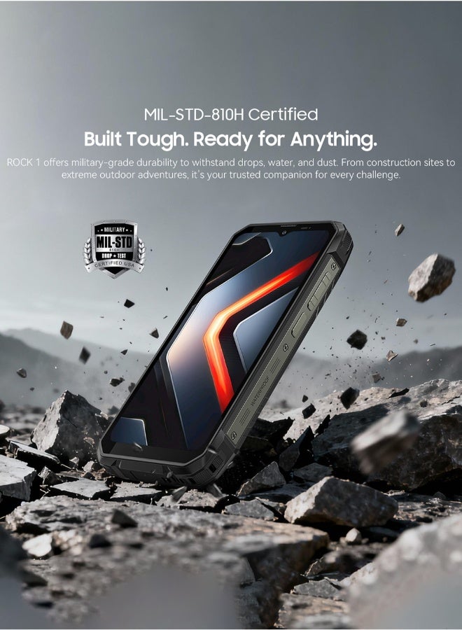 Blackview ROCK 1 Rugged Dual Screen Smartphone 6.56 Inch 90Hz HD+ IPS Main Display + 2.01 Inch 60Hz Secondary Touch Screen 490g Outdoor Mobile Phone Black - Image 4