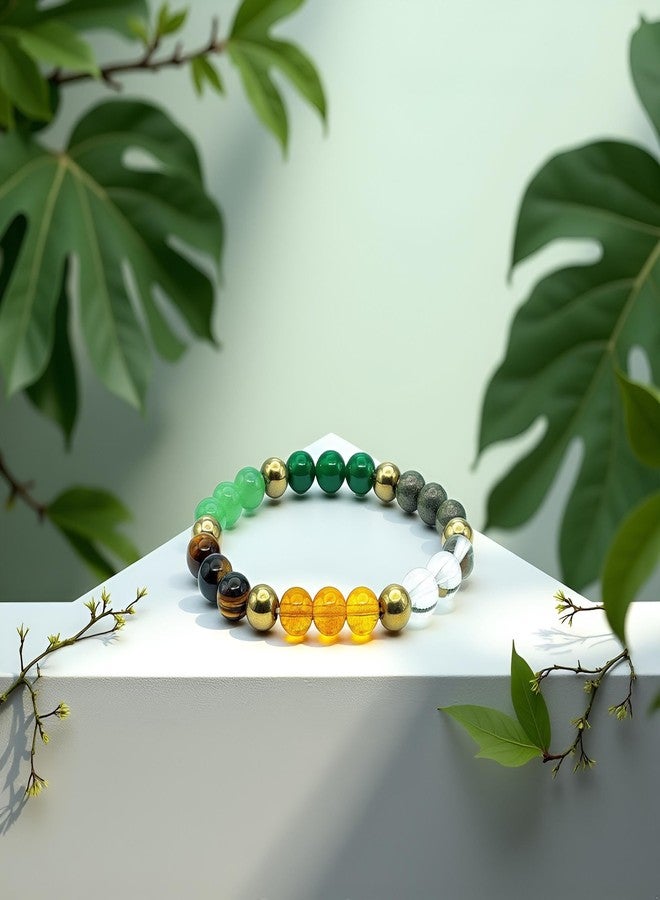 Spiry Natural Healing Dhanyog Bracelet For Men & Women, Certified 8mm Beads for Wealth & Financial Prosperity, Success, Protection, Luck, Stress Relief & Emotional Balance | Certificate of Authenticity - Image 3