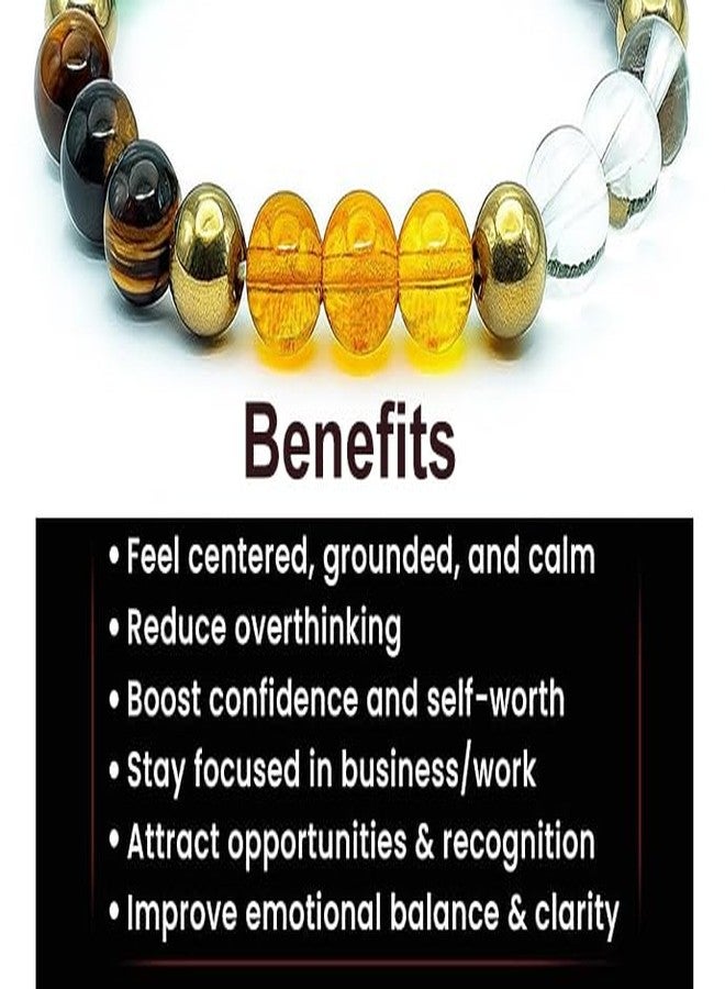 Spiry Natural Healing Dhanyog Bracelet For Men & Women, Certified 8mm Beads for Wealth & Financial Prosperity, Success, Protection, Luck, Stress Relief & Emotional Balance | Certificate of Authenticity - Image 4