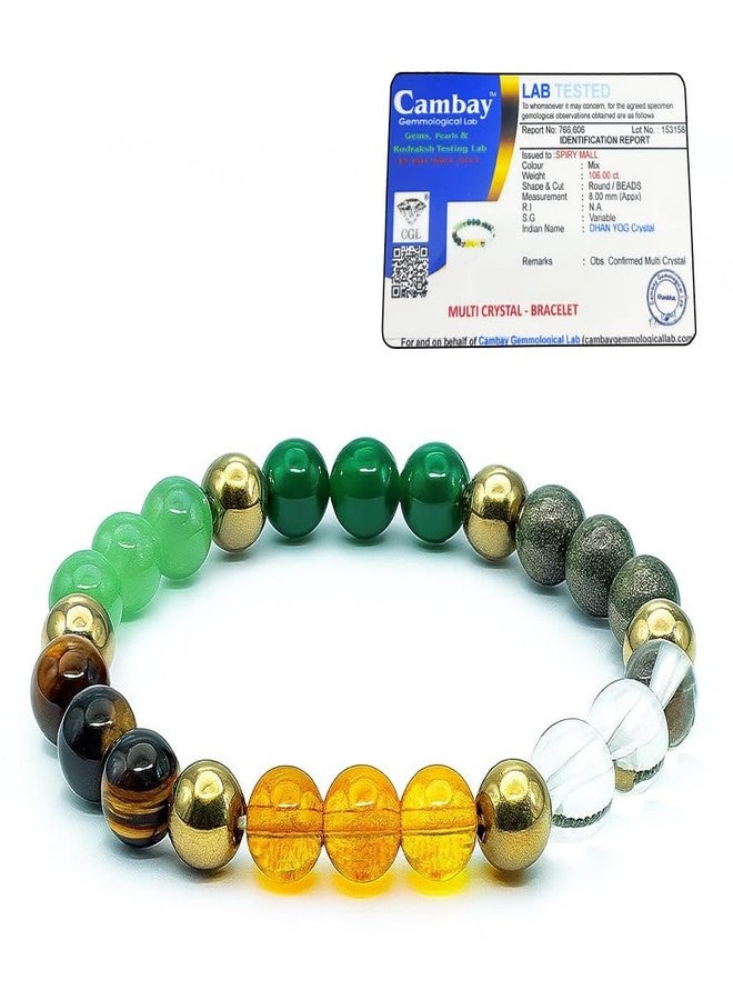Spiry Natural Healing Dhanyog Bracelet For Men & Women, Certified 8mm Beads for Wealth & Financial Prosperity, Success, Protection, Luck, Stress Relief & Emotional Balance | Certificate of Authenticity - Image 1