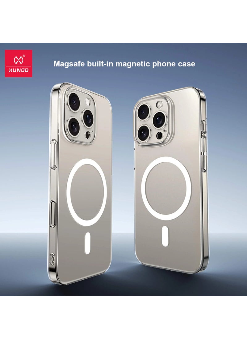 إكسوند حافظة شحن لاسلكية مغناطيسية من Xundd لهاتف iPhone 16 Pro Max - حافظة واقية رفيعة ومتينة وتغطية كاملة مع حماية للكاميرا والشاشة (شفافة)  - Image 2