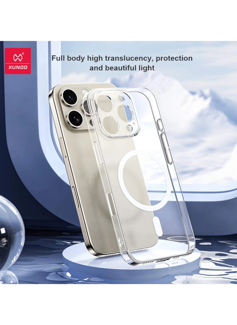 إكسوند حافظة شحن لاسلكية مغناطيسية من Xundd لهاتف iPhone 16 Pro Max - حافظة واقية رفيعة ومتينة وتغطية كاملة مع حماية للكاميرا والشاشة (شفافة)  - Image 3