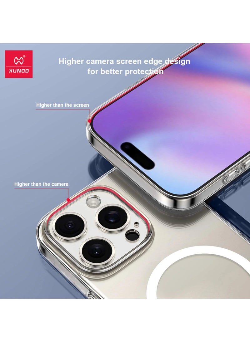 إكسوند - حافظة شحن لاسلكية مغناطيسية من Xundd لهاتف iPhone 16 Pro Max - حافظة واقية رفيعة ومتينة وتغطية كاملة مع حماية للكاميرا والشاشة (شفافة) - Image 1