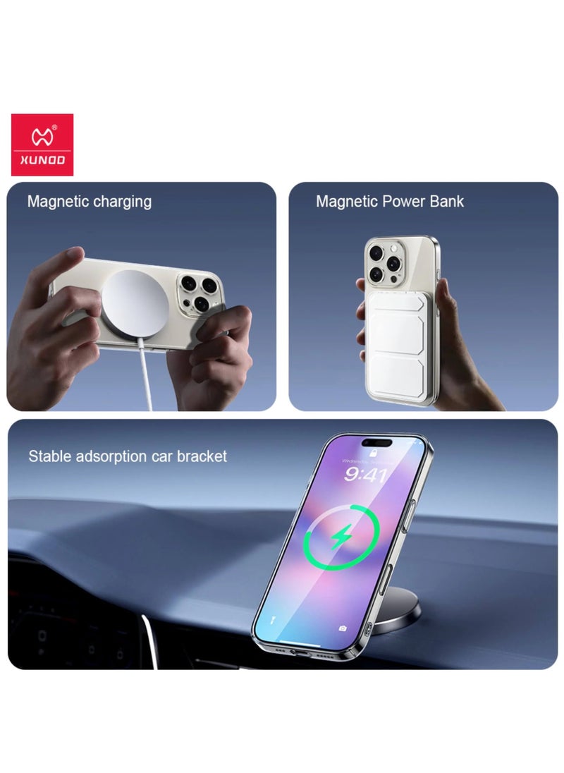 إكسوند - حافظة شحن لاسلكية مغناطيسية من Xundd لهاتف iPhone 16 Pro Max - حافظة واقية رفيعة ومتينة وتغطية كاملة مع حماية للكاميرا والشاشة (شفافة) - Image 1