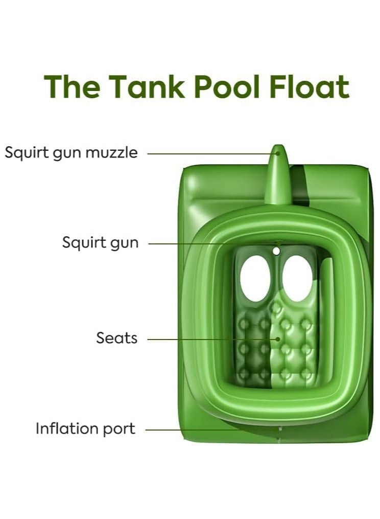 JOMILA Tank Inflatable Pool Floats, Pool Floaties with Water Squirt Gun, Inflatable Tank Float with Cannon for Kids and Adults, Giant Inflatable Pool Floats for Adults - Image 2