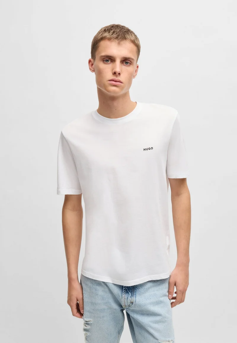 HUGO Cotton-jersey T-shirt with logo print
