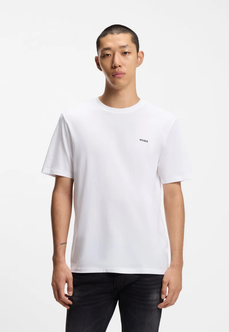 HUGO Cotton-jersey T-shirt with logo print