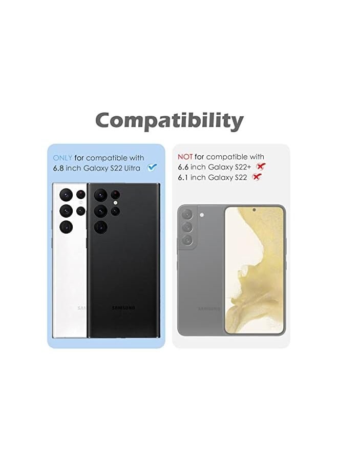 PROMASS Camera Lens Protector for Galaxy S22 Ultra (2022), Scratch-resistant Tempered Glass Back Camera Lens Protector, Aluminum Alloy Full Fit Lens Ring Cover, Black - Image 2